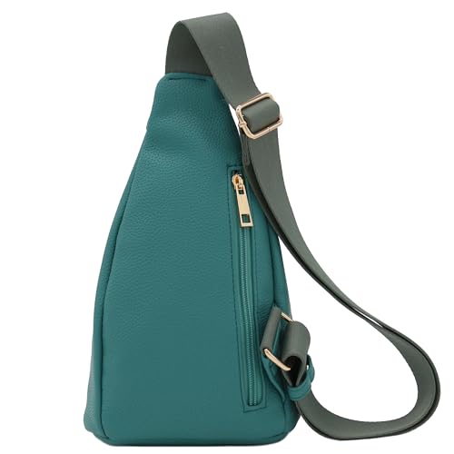 FashionPuzzle Compact Triangle Sling Bag - color: Emerald
