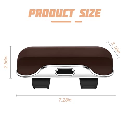 Zipelo 7.09 x 2.56 Inch Car Sun Visor Sunglasses Case, Brown - color: Brown