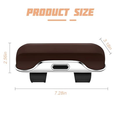 Zipelo 7.09 x 2.56 Inch Car Sun Visor Sunglasses Case, Brown - color: Brown