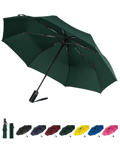 Compact Travel Umbrella, Windproof Auto Open & Close, Lightweight Design | Compact Travel Umbrella, Windproof Auto Open & Close, Lightweight Design - color: Greener
