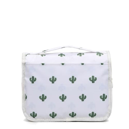 Sechunk Waterproof Travel Toiletry Bags Hanging Multi-function Cosmetic Bag Makeup Bag for Women - color: whiteCactus