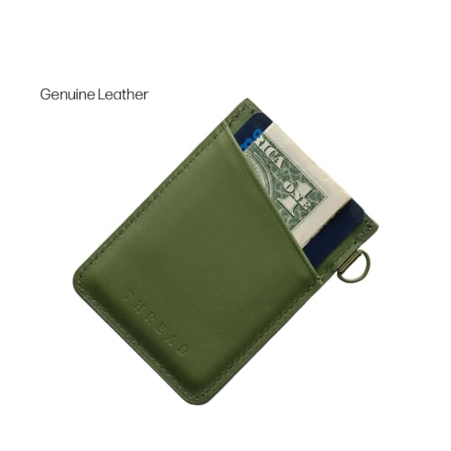 Thread Wallets Ultra Slim Minimalist Leather Card Holder Wallet (Olive) - color: Olive