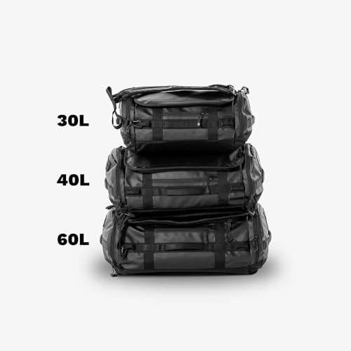 WANDRD CARRYALL 30L Travel Duffel Bag, Black, Backpack Straps - color: Black, size: 30L