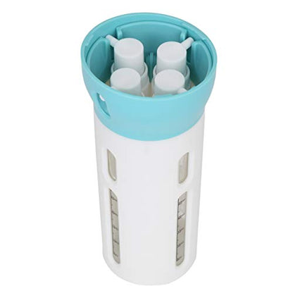 Travigo 4-in-1 Travel Dispenser Bottle, TSA Approved, Leak Proof, Four Reusable 1.4 oz. (40 mL) Toiletry Containers for Shampoo, Conditioner, Soap, Lotion, Skincare (Blue) - color: 1 Dispenser (Blue)