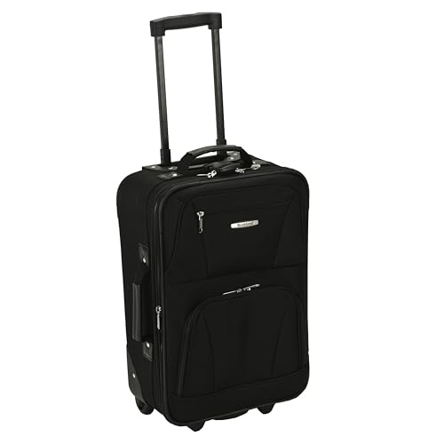 Rockland Fashion Softside Upright Luggage Set, Expandable, Black, 2-Piece (14/19) - color: Black, size: 2 Piece (19"/14" Tote)