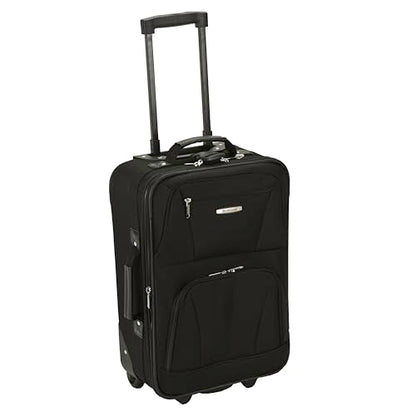 Rockland Fashion Softside Upright Luggage Set, Expandable, Black, 2-Piece (14/19) - color: Black, size: 2 Piece (19"/14" Tote)