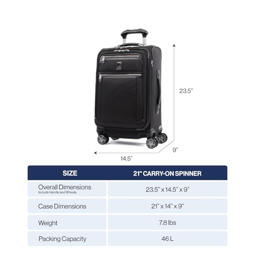 Travelpro Platinum Elite Carry-On Luggage Spinner, Espresso, 21-Inch - color: Rich Espresso Brown, size: Carry-On 21-Inch