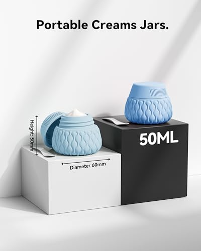 Travel Bottles for Toiletries Silicone Travel Size Containers 3.4oz 1.7oz - color: Ocean Wave