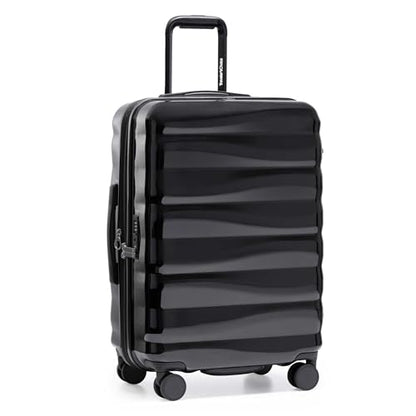 Traveler's Choice Edinburgh II Hardside Spinner Luggage, TSA Lock, Black, 25" Medium - color: Black, size: 25" Medium