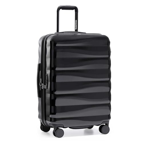 Traveler's Choice Edinburgh II Hardside Spinner Luggage, TSA Lock, Black, 25" Medium - color: Black, size: 25" Medium