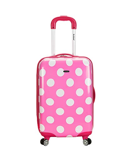 Rockland Laguna Beach Hardside Spinner Wheel Luggage, Pink Dot, Carry-On 20" - color: Pink Dot, size: Carry-on 20"