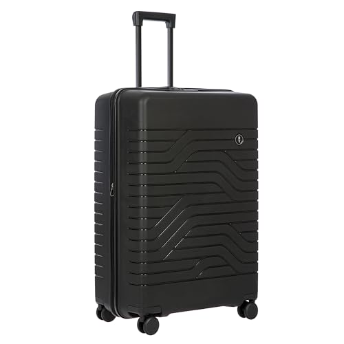 Bric's B|Y Ulisse Set of 2 Luggages with Spinner Wheels – Carry-On Airline Approved and Checked Expandable Lightweighted Hard Shell Suitcases, TSA Combination Lock - 21 Inch & 30 Inch, Black - color: Black, size: 2-Pieces (Carry-on & Checked-large)