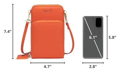 myfriday Small Cell Phone Crossbody Bag, Multi-pocket & 6 Card Slots - color: A-orange