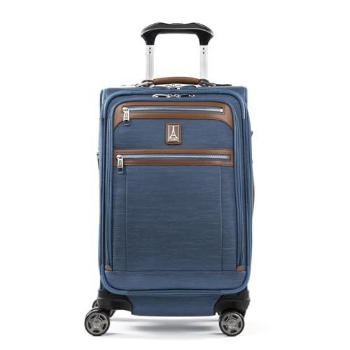 Travelpro Platinum Elite Carry-On Luggage Spinner, Coastal Blue, 21-Inch - color: Coastal Blue, size: Carry-On 21-Inch
