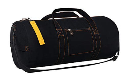 Rothco Canvas Equipment Bag, Heavyweight Cotton Carryall - color: Black, size: 24 Inches