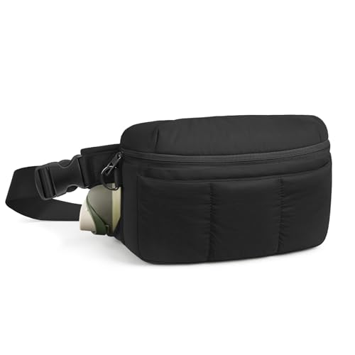 TOPEAST 3.5L Fanny Pack for Women Black Waist Pack with Water Bottle Holder - color: Black