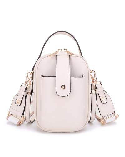 Mali+Lili Gail Vegan Leather Multi Compartment Crossbody Bag - color: Ivory