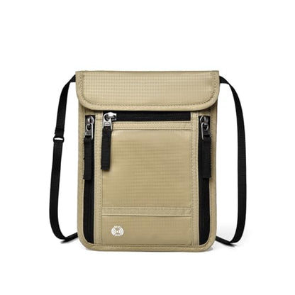 Passport Holder for Travel, Neck Wallet RFID Blocking, Hidden Money Belt,Travel Document Storage(Khaki) - color: Khaki