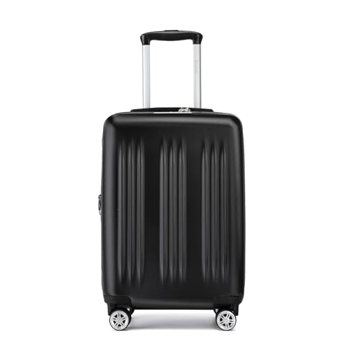 Kono Carry On Luggage 22x14x9 Airline Approved 20 Inch Expandable,Black - color: Black, size: 20"