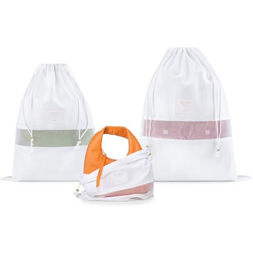 Hayden Hill Luxury Organic Cotton Dust Bags for Handbags Mixed 3 Pack | Purse Storage, Protects From Dust & Light, Drawstring Closure, Shoe Dust Bags, Mixed Sizes, Certified Carbon Neutral - size: Mixed Size