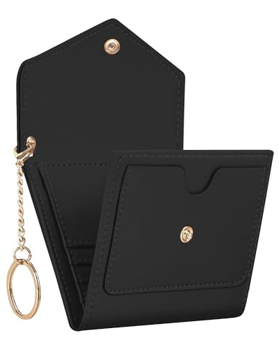 Gostwo Womens Wallet RFID Blocking Small Wallets Woman Credit Card Holder Trifold Ladies Wallets with Coins Zipper Pocket - color: Black