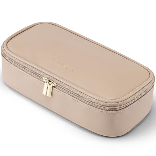 VLANDO Travel Makeup Bag with Separate Brush Storage,Toffee - color: 01-Toffee