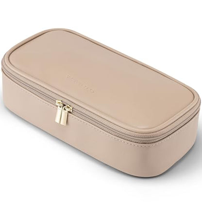 VLANDO Travel Makeup Bag with Separate Brush Storage,Toffee - color: 01-Toffee
