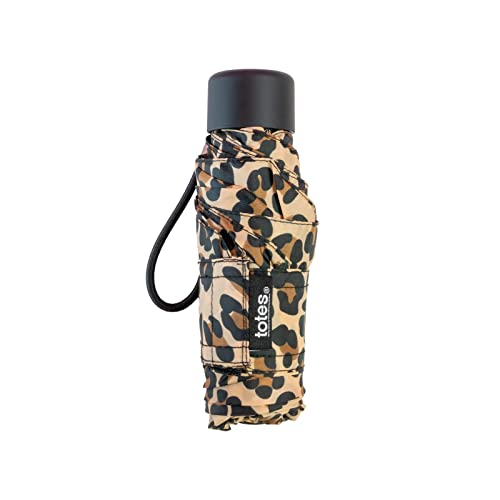 totes Kompakter Regenschirm mit automatischem Öffnen und Schließen, mit NeverWet und Sonnenschutz - color: Leopard, size: One Size