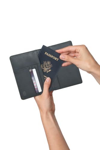 Brookstone RFID-Blocking Passport Wallet, Card Organizer - color: Dark Grey