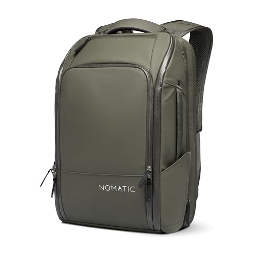 NOMATIC Travel Pack - Mens Travel Backpack - Expandable to 30L - Water Resistant Daypack - TSA-Ready - 16 Laptop - color: Olive, size: 20L