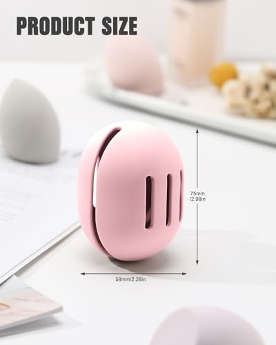 FERYES Makeup Sponge Holder – Shatterproof Eco-Friendly Silicone Beauty Make Up Blender Case for Travel - Pink - color: 1 Pc Pink