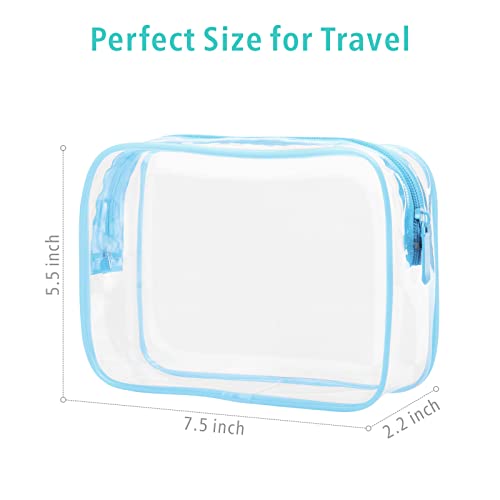 F-color TSA Approved Toiletry Bag - Clear Makeup Bag, Blue Purple Pink - color: Active Macaron Blue/Purple/Pink, size: TSA Carry-on Series (3 Medium)