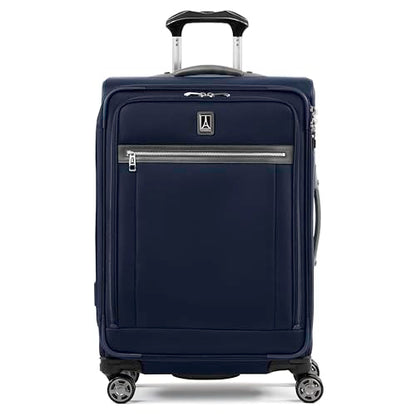 Travelpro Platinum Elite Checked Luggage Spinner, Dark, 25-Inch - color: Dark Blue, size: Checked-Medium 25-Inch