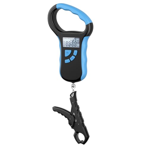8-Slot Digital Fishing Scale with 4.6'' Lip Gripper & Auto-Rank Memory - color: Black