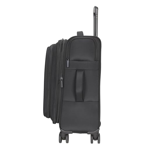 Kenneth Cole REACTION The Venturer 20-Inch Carry-On Lightweight Durable Softside 8-Wheel Spinner Cabin Size Luggage, Black - color: Black, size: Medium