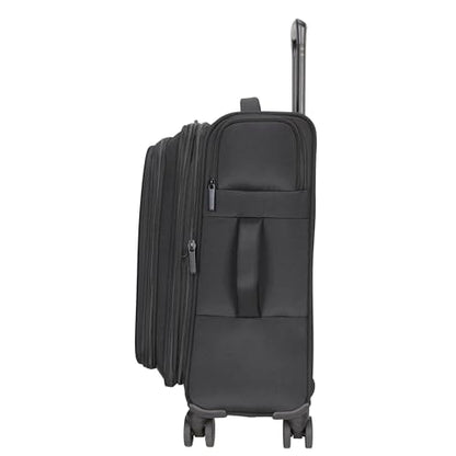 Kenneth Cole REACTION The Venturer 20-Inch Carry-On Lightweight Durable Softside 8-Wheel Spinner Cabin Size Luggage, Black - color: Black, size: Medium