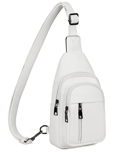 MASINTOR Sling Bag for Women, Crossbody Fanny Pack Sling Backpack, White - color: Pure White