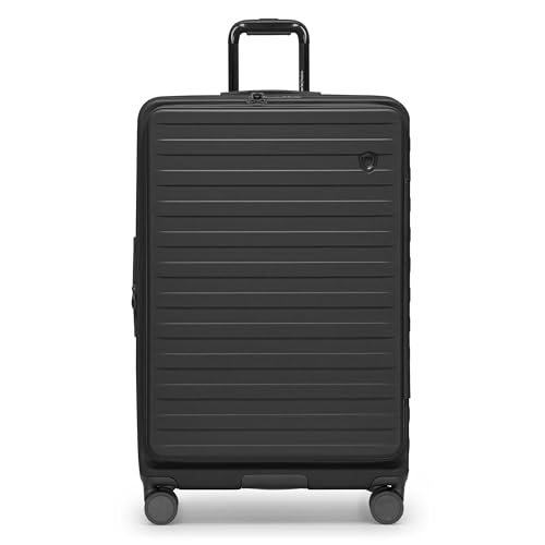 Traveler's Choice Novia Top Opening Expandable Polycarbonate Luggage with Spinner Wheels, Black, 30-Inch Large - color: Black, size: 30-Inch Large