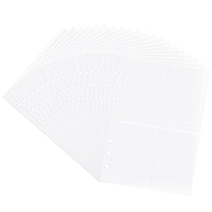 Clear Double-Sided Refill Inner Pages for Transparent Jewelry Storage Book 6 Ring Binder, 20 Sheets 160 Pockets - color: 20 Sheets for Small Bags