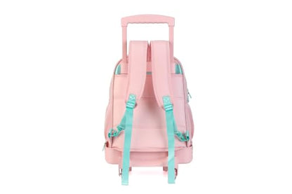 Rolling Backpack for Girls,Travel Backpack with Wheels Carry on Backpack with Wheels Rolling Backpack for Women (Pink)