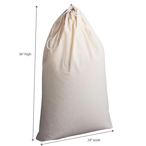 Household Essentials Cotton Laundry Bag, Large, 100% Cotton,Drawstring Top with Cord Lock,Machine Washable, 3 to 4 Load Capacity, Versatile & Compact,Breathable, Foldable,Natural, 10 Cup (Pack of 12) - style: Beige (Pack of 12)