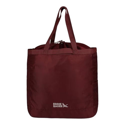 Eddie Bauer Stowaway Packable Tote Bag - color: Black Cherry