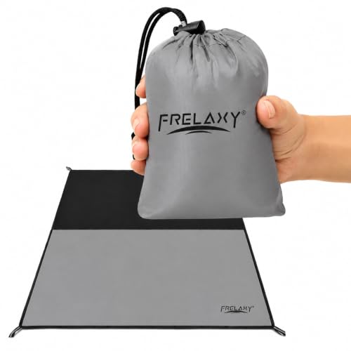 Frelaxy Pocket Picnic Blanket, Waterproof Blanket for Beach Festival - color: Grey, size: 57'' x 60''