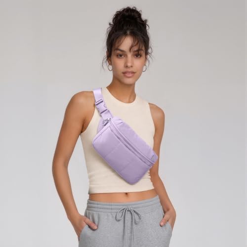 TOPEAST Waist Pack 3.5L Fanny Packs with Water Bottle Holder - color: Lavender