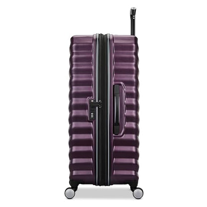 Samsonite Hard-Sided 20, 24 & 28 Inch 3-Piece Lightweight Checked Large Expandable Element Suitcase Set: Durable, 360° Spinner Wheels, Adjustable Telescopic Handle, TSA-Approved Lock - Dusk Purple - color: Dusk Purple, size: 3-Piece Set (20"/24"/28")