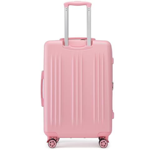 Kono 28 Inch Large Checked Luggage with Spinner Wheels Expandable TSA Lock - color: Pink, size: 28"