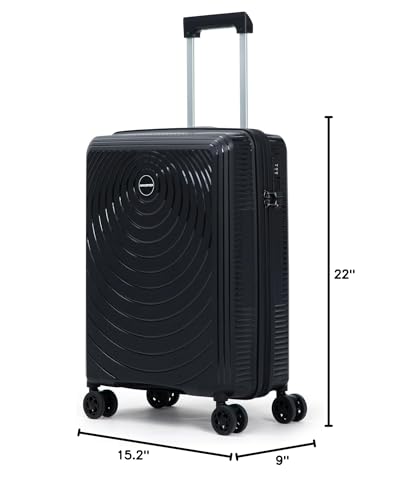 CONCEPTEN Luggage Sets 3 Piece, PP Hardshell Suitcases Set with Wheels - color: Grey, size: 3 Piece Sets (21/Db/Tb)