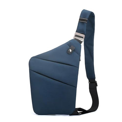 Anti Theft Travel Bag Sling Cross-body Bag Large Capacity - color: Blue, style: Right Shoulder