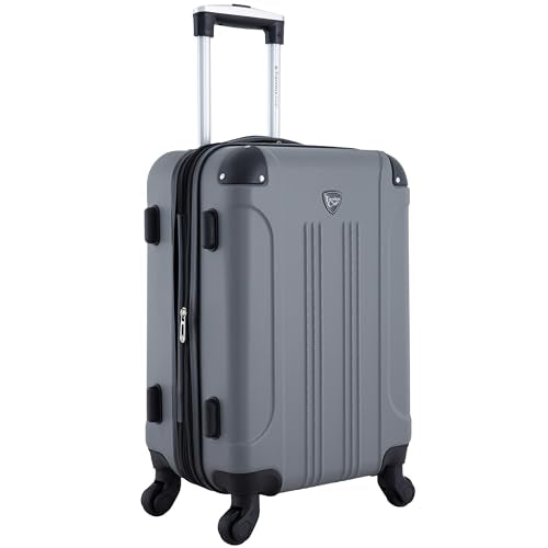 Travelers Club Chicago Hardside Expandable Spinner Luggage, Charcoal, 20"(22in with wheels) Carry-On - color: Charcoal, size: 1-Piece (22" Carry-On)