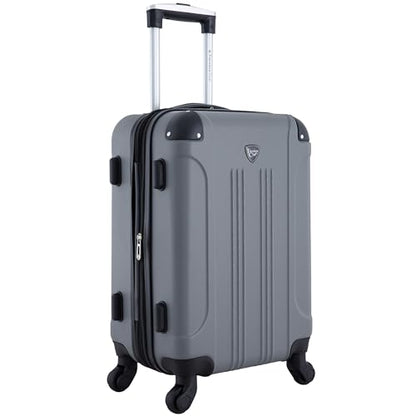 Travelers Club Chicago Hardside Expandable Spinner Luggage, Charcoal, 20"(22in with wheels) Carry-On - color: Charcoal, size: 1-Piece (22" Carry-On)